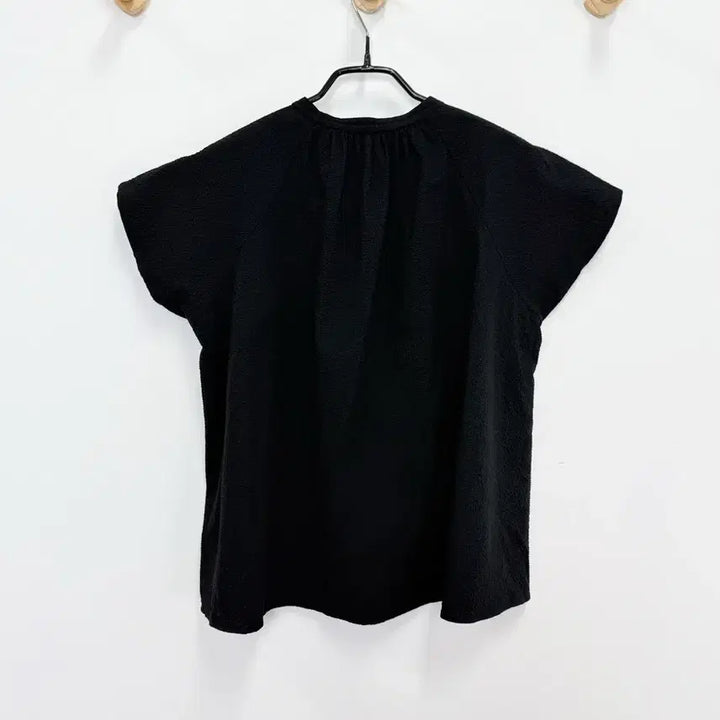 [BUNJANG] COS Black Cotton Textured Short Sleeve Blouse / 코스 cos 반팔 블라우스