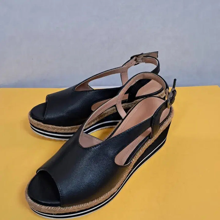 [BUNJANG] G-Studio Espadrille Leather Sandals - Black, 230mm / (230) 지 스튜디오 g-studio. 에스파드류 샌들