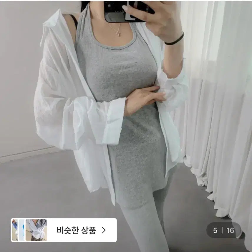 [BUNJANG] Saran-ta Sheer Shirt White / 살안타 시스루 셔츠 화이트