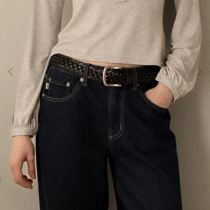 [BUNJANG] Glonny G Classic Braided Belt Black / 새상품 글로니 G 클래식 브레이드 벨트 블랙