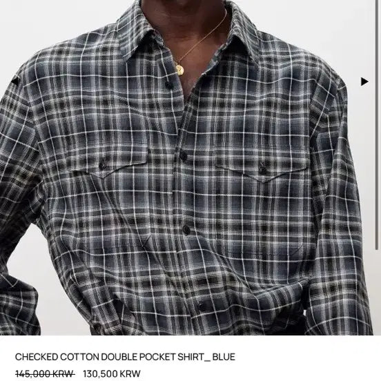[BUNJANG] Tonywack Check Cotton Double Pocket Shirt - Blue / [xl] 토니웩 체크 코튼 더블 포켓 셔츠_블루