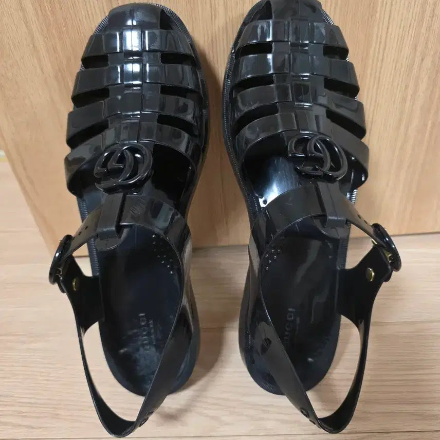 [BUNJANG] Gucci Double G Rubber Sandals Black Size 9 / GUCCI  구찌 더블G 러버 샌들 9