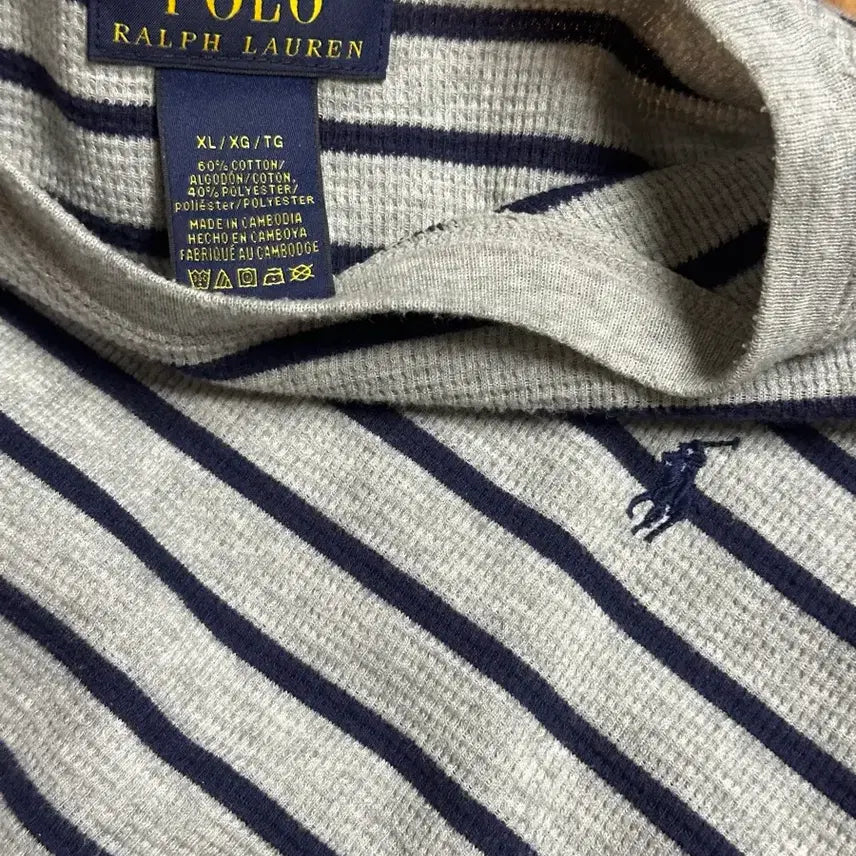 [BUNJANG] Vintage Polo Waffle Knit Stripe XL / 빈티지 폴로 와플 니트 스트라이프 XL