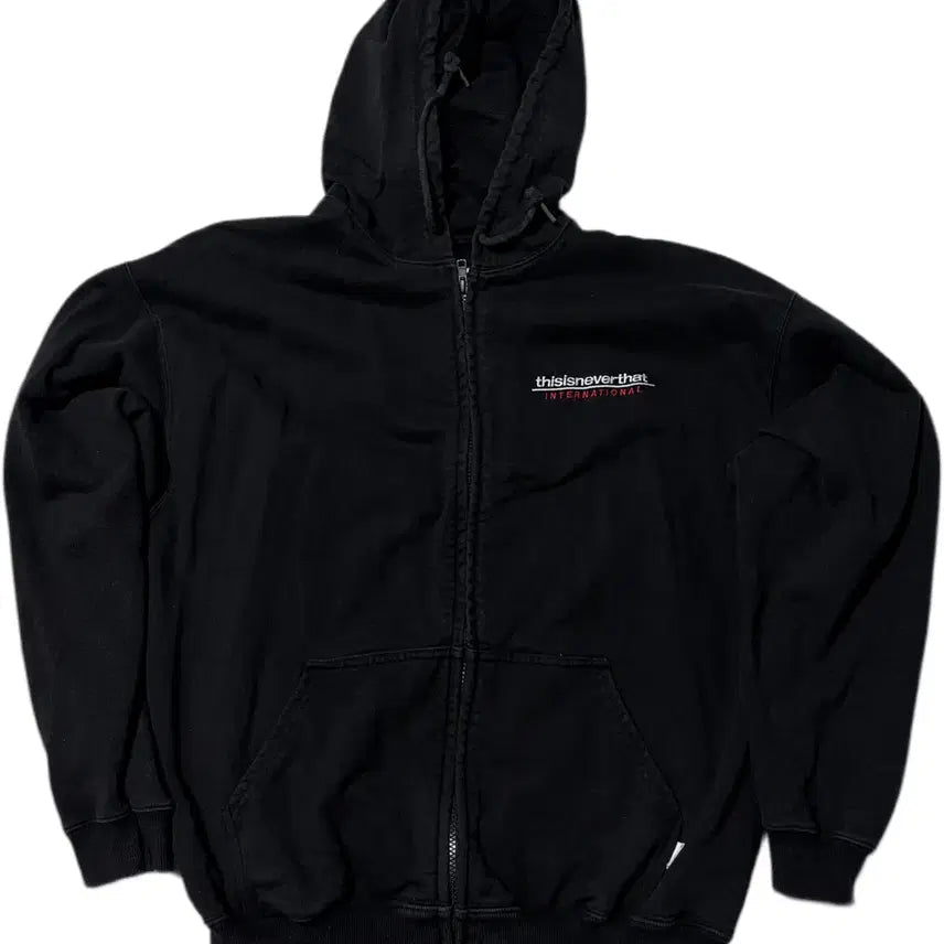 [BUNJANG] Thisisneverthat Black Hoodie Zip-Up / 디스이즈네버댓 블랙 후드집업