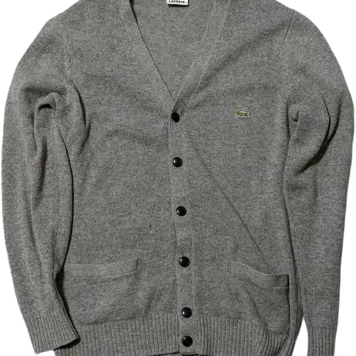 [BUNJANG] Lacoste Gray Wool Cardigan / 라코스테 그레이 울 가디건