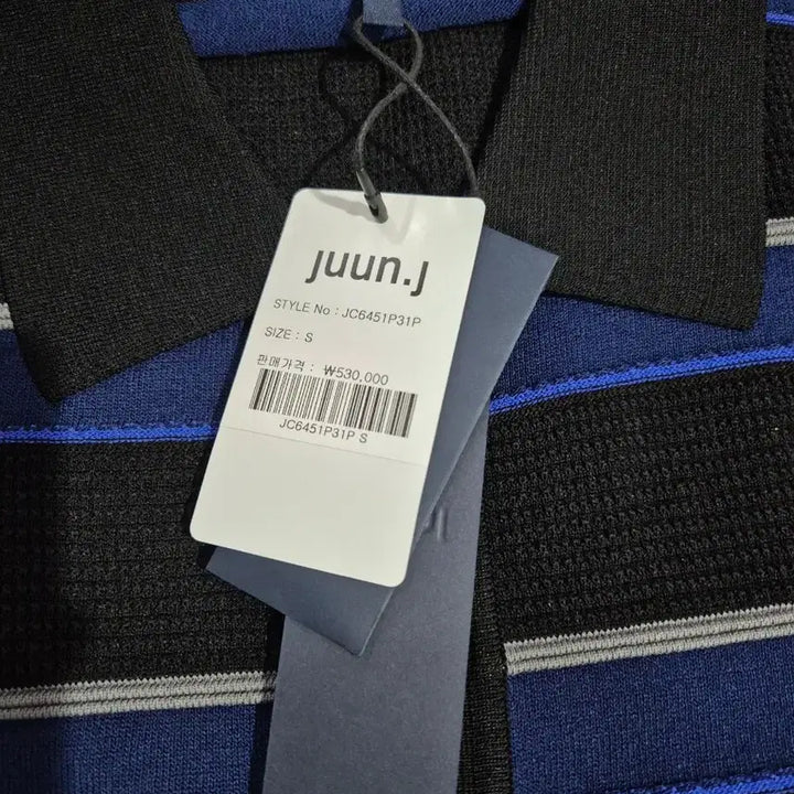 [BUNJANG] JUUN.J Stripe T-Collar Knit Blue S / 준지 스트라이프 티칼라 니트 블루 S