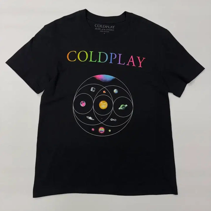 [BUNJANG] Coldplay Music of the Spheres World Tour T-Shirt (Black, Size S) / COLDPLAY 콜드플레이 뮤직 오브 더 스피어스 월드투어 반팔티