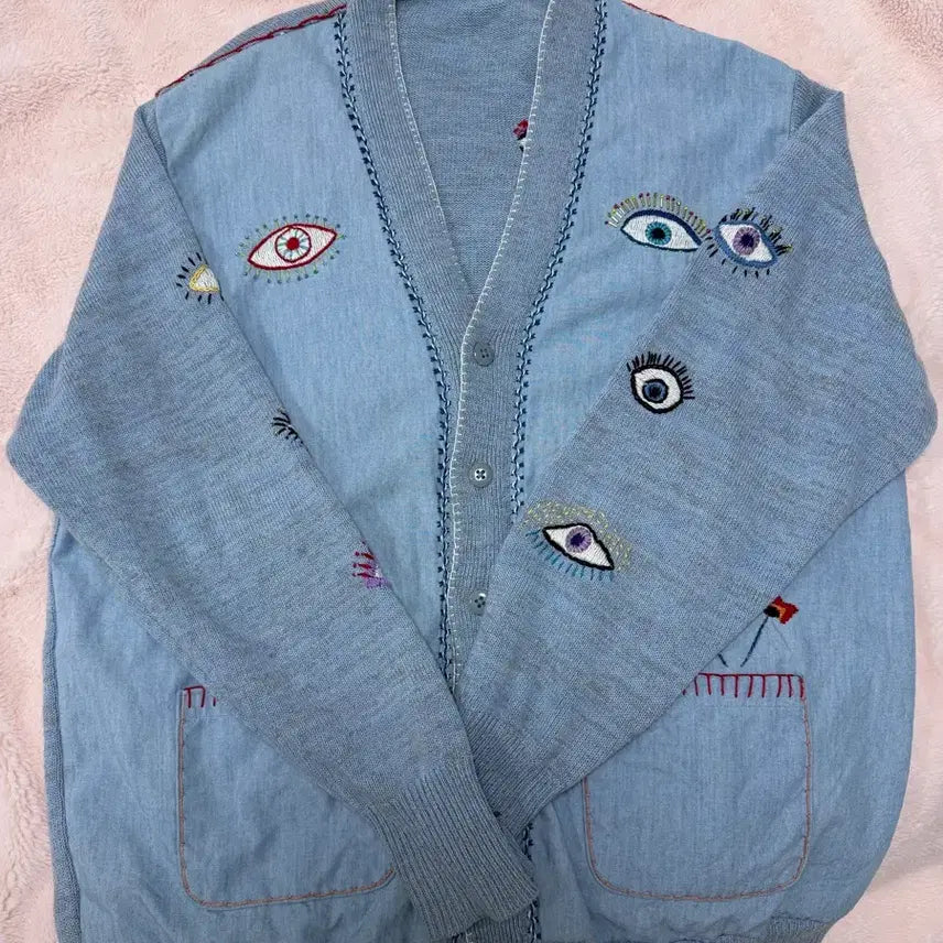 [BUNJANG] Kapital Chambray Speakeasy Cardigan Size 1 / 캐피탈 샴브레이 스피크이지 가디건 1사이즈