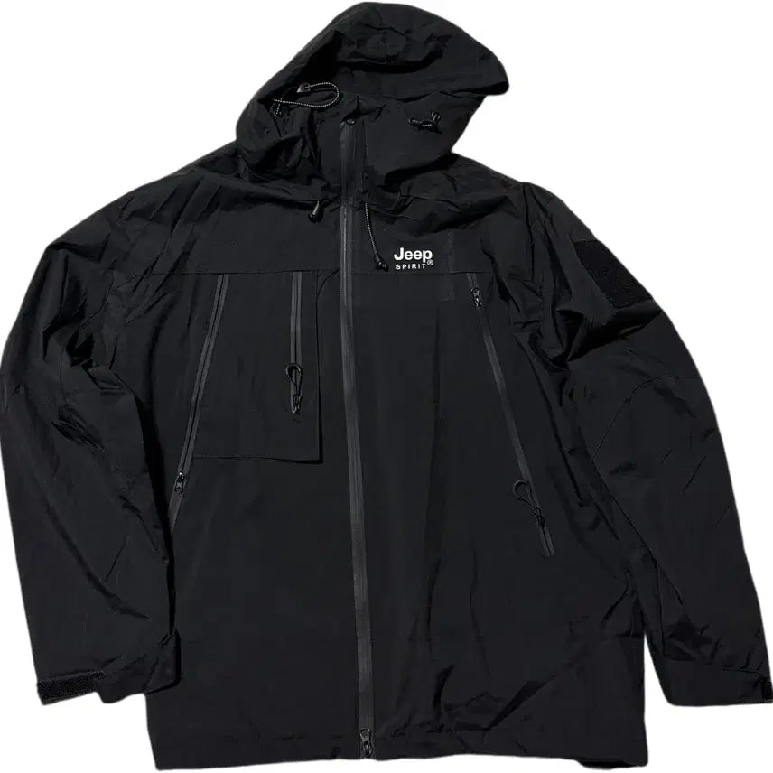 [BUNJANG] Jeep Black Hooded Windbreaker Jacket / Jeep 검정색 후드 바람막이 자켓