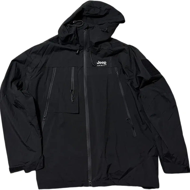 [BUNJANG] Jeep Black Hooded Windbreaker Jacket / Jeep 검정색 후드 바람막이 자켓