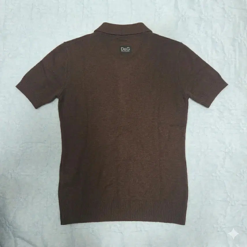 [BUNJANG] Dolce &amp; Gabbana Brown Knit Collar Short Sleeve Top 42 / D&amp;G 돌체앤가바나 브라운 니트 카라 반팔 42 여자추천