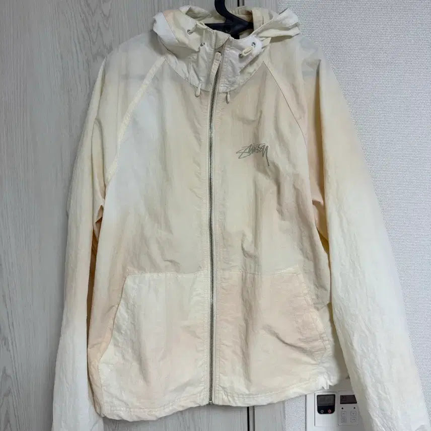 [BUNJANG] Stussy Wave Dyed Beach Shell Jacket (Ivory, Size S) / 스투시 웨이브 다이 비치 쉘 자켓 S