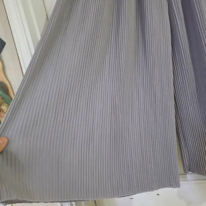 [BUNJANG] Pleated Flared Skirt Pants - Grey / 여름 시원한 고급스러운  플리츠  밴딩  스판  치마바지 깨끗해요