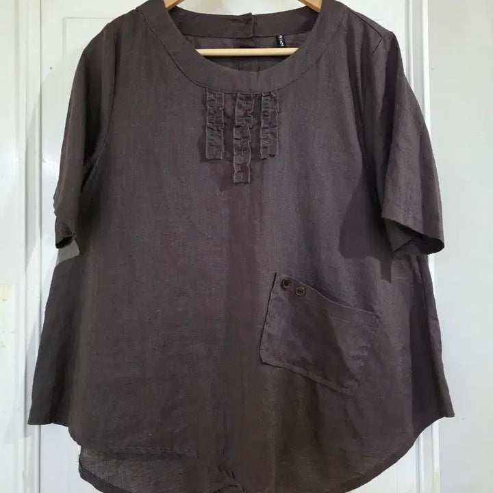 [BUNJANG] Linen Blouse / 여름 시원한 고급스러운 디자인이쁜  마  린넨  블라우스  깨끗해요 가슴