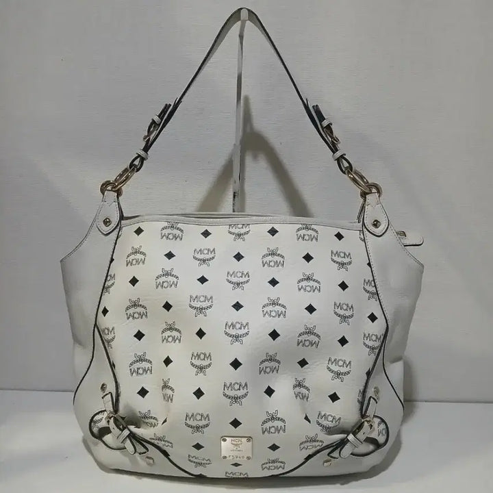 [BUNJANG] MCM Leather Shoulder Hobo Bag White / MCM 호보백