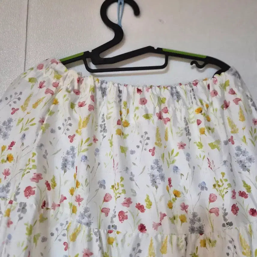 [BUNJANG] Flower Pattern Tiered Long Skirt / 플라워 패턴 캉캉 롱 스커트