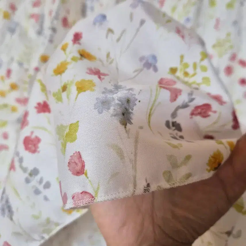 [BUNJANG] Flower Pattern Tiered Long Skirt / 플라워 패턴 캉캉 롱 스커트