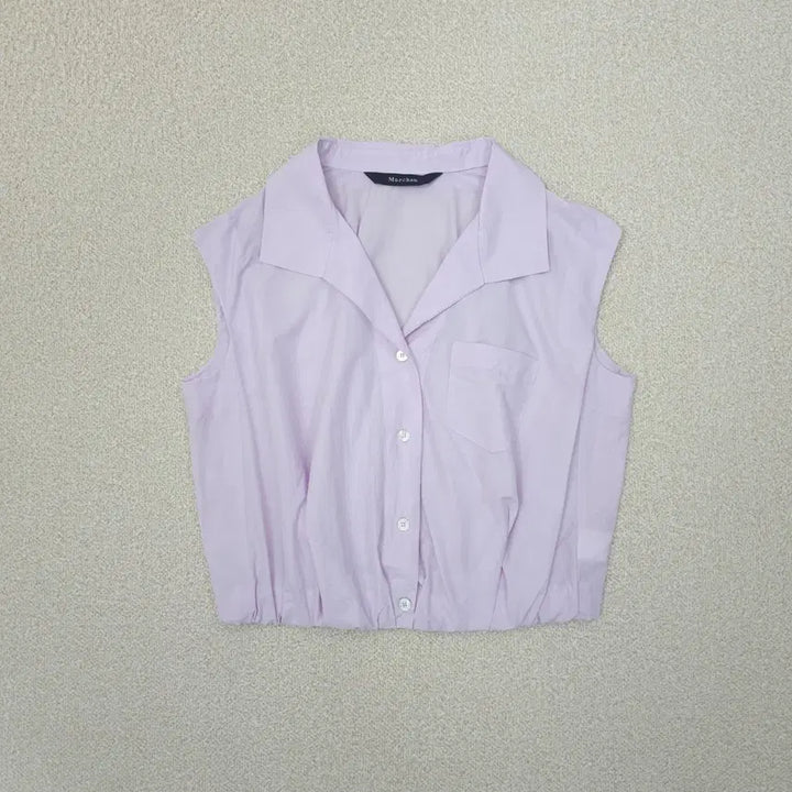 [BUNJANG] Merhen Open Collar Sleeveless Shirt / (55)메르헨 여성 민소매 셔츠 오픈카라넥