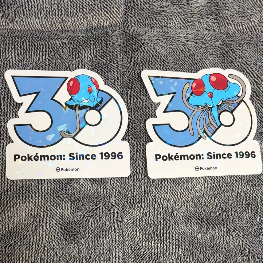 [BUNJANG] Pokemon 30th Anniversary Logo Sticker Set (Poliwhirl &amp; Poliwrath) / 한국한정] 포켓몬 30주년 로고 스티커 왕눈해 독파리 진화 세트