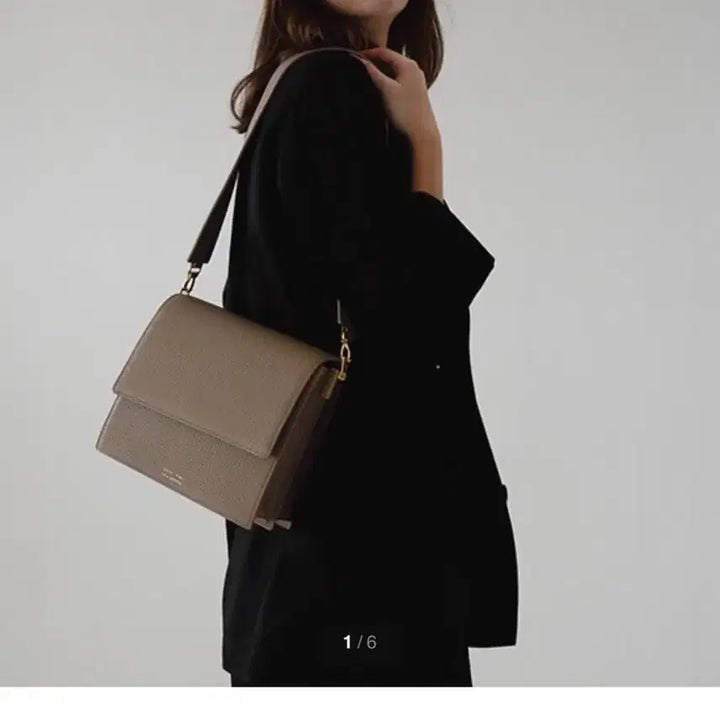 [BUNJANG] Hoze Genuine Leather Shoulder Bag Grey / 호제 소가죽 숄더백 가방 베이지