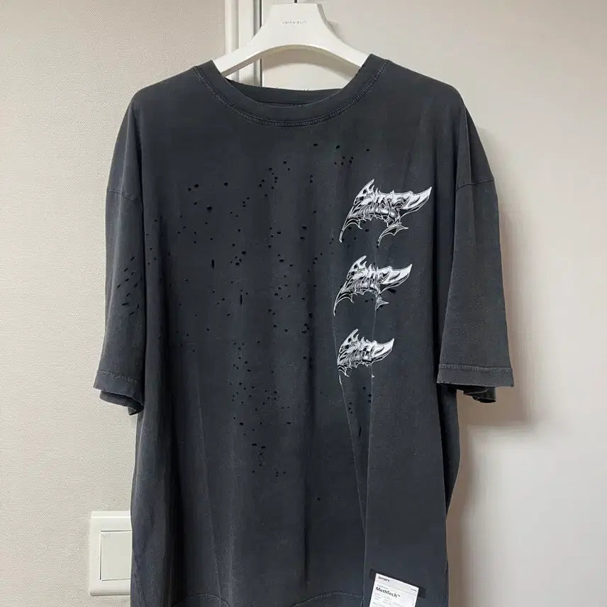[BUNJANG] Satisfy Mostech T-Shirt Aged Black XL / 새티스파이 모스테크 티셔츠 에이지드블랙 XL