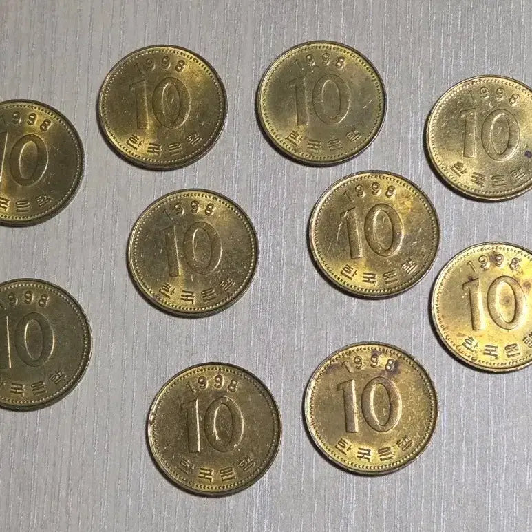 [BUNJANG] 1998 10 Won Coin Set (10 pieces) / 1998년 10원 동전 10개 세트
