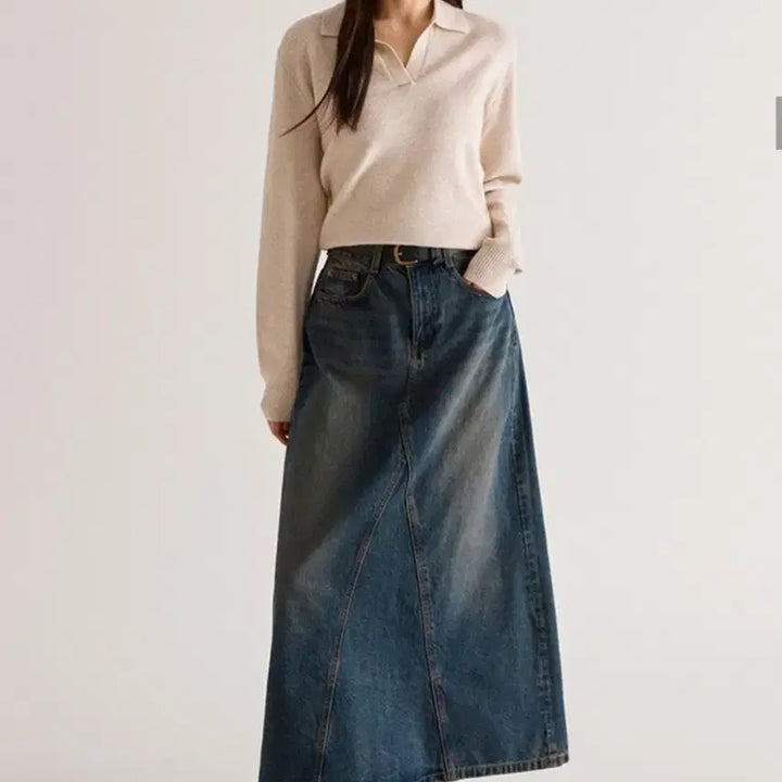 [BUNJANG] SPAO Denim A-Line Long Skirt S New / 스파오 데님 A라인 롱스커트 S새상품