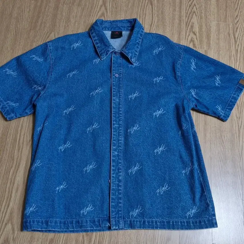 [BUNJANG] Nike Jordan Denim Short Sleeve Shirt L / 나이키 조던 데님 셔츠