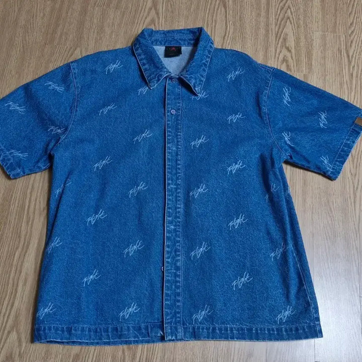 [BUNJANG] Nike Jordan Denim Short Sleeve Shirt L / 나이키 조던 데님 셔츠