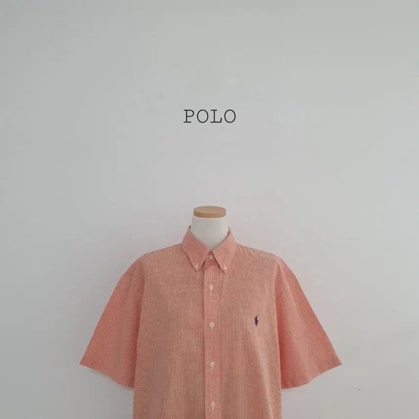 [BUNJANG] Polo Ralph Lauren Short Sleeve Check Shirt Orange / No.26051001 폴로 랄프로렌 반팔 체크 셔츠 오렌지