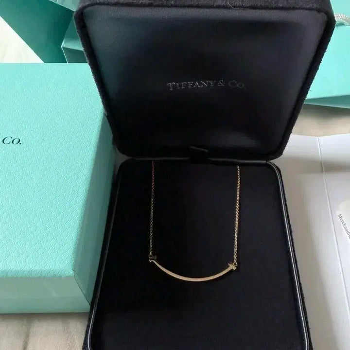 [BUNJANG] Tiffany &amp; Co. T Smile Small Rose Gold Necklace / 티파니 T스마일 스몰 로즈골드 목걸이