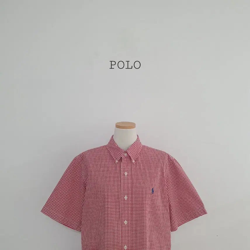 [BUNJANG] Polo Ralph Lauren Red Gingham Short Sleeve Shirt / No.26051003 폴로 랄프로렌 레드 깅엄 반팔 셔츠