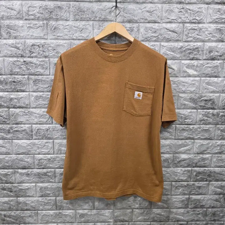 [BUNJANG] Carhartt Pocket T-Shirt Brown Size 95 (Oversized Fit) / 칼하트 포켓 반팔 티셔츠 브라운  사이즈 95 오버핏
