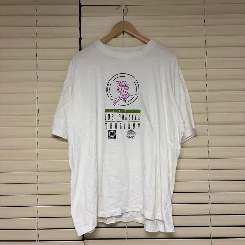 [SOLD OUT] 90s 빈티지 1994년 LA 마라톤 발룬티어 반팔티셔츠 싱글스티치 XL