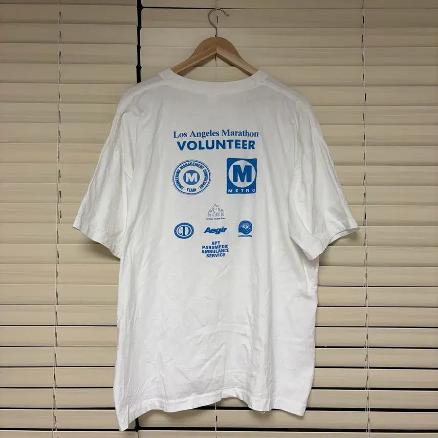 [SOLD OUT] 90s 빈티지 1994년 LA 마라톤 발룬티어 반팔티셔츠 싱글스티치 XL