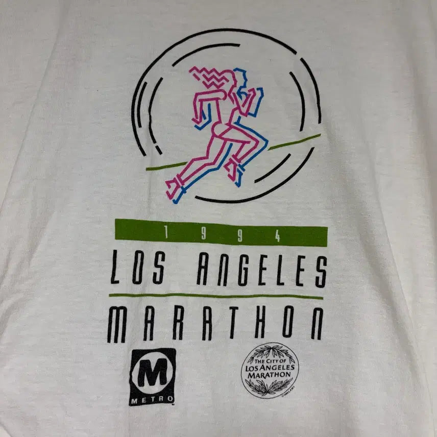 [SOLD OUT] 90s 빈티지 1994년 LA 마라톤 발룬티어 반팔티셔츠 싱글스티치 XL