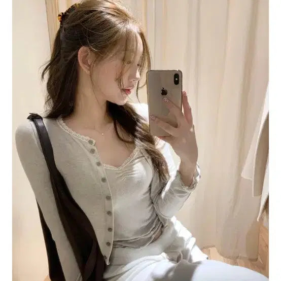 [BUNJANG] Jeny O Luna Lace Sleeveless Cardigan Set / 제니오 루나 레이스 슬리브리스 가디건 세트