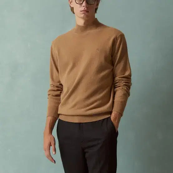[BUNJANG] Brooks Brothers Wool Cashmere Solid Half-Neck Sweater (Beige) L / 브룩스브라더스 울캐시미어 솔리드 하프넥 스웨터 (베이지) L