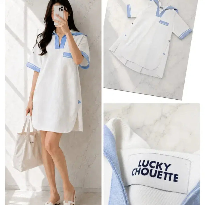 [BUNJANG] Lucky Chouette Sailor Collar Dress / (정품) 럭키슈에뜨 세일러 카라 원피스 / 36 (55)