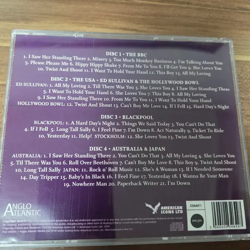 [BUNJANG] The Beatles In Concert 1962-1966 4CD Set / 비틀즈 In Concert 1962-1966 (4CD)