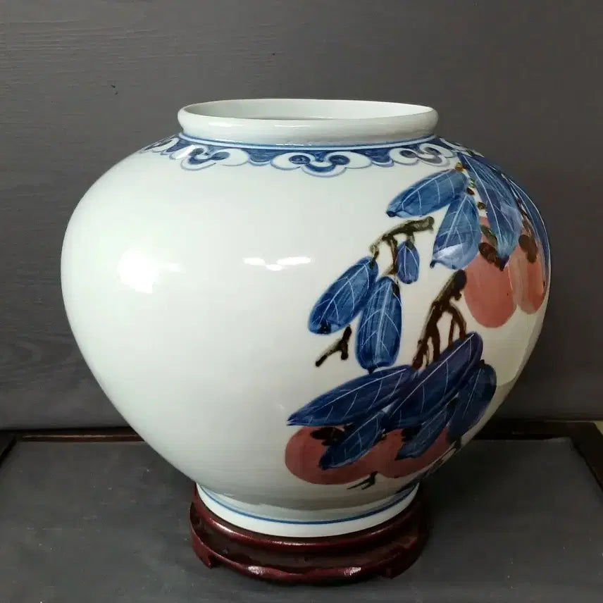 [BUNJANG] Joseon Dynasty White Porcelain Jar with Grapevine Motif / 백자호 도자기 호산 안동오 진품