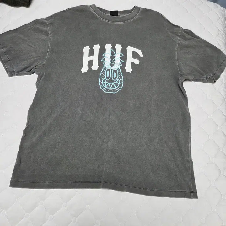 [BUNJANG] HUF x Reddy Collaboration Pineapple Print T-Shirt Charcoal L / HUF 허프 차콜 반팔 티셔츠 (레디 콜라보 파인애플 티) L