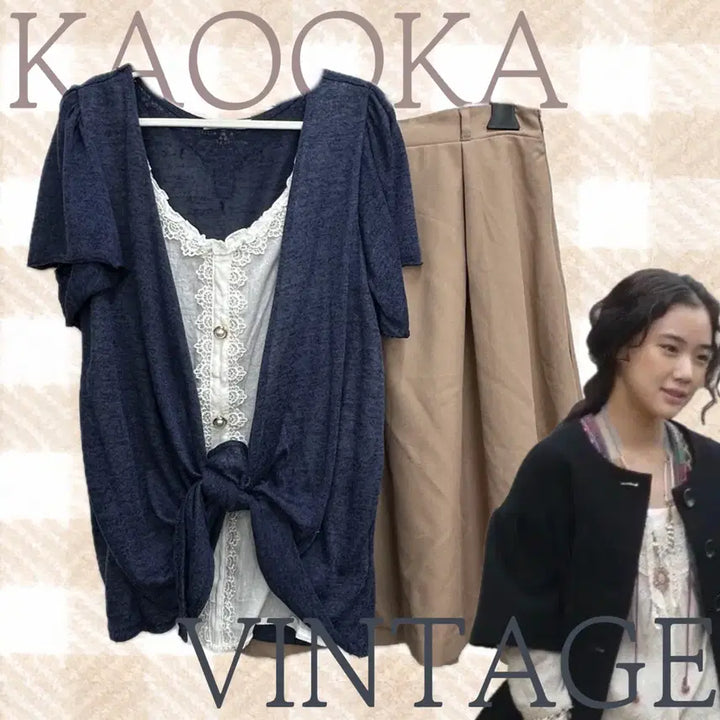 [BUNJANG] Axixfarm Layered Lace Midi Skirt Coordinate Set / 일본빈티지 여름 모리걸 엑시즈팜 레이어드 레이스 미디스커트 코디세트
