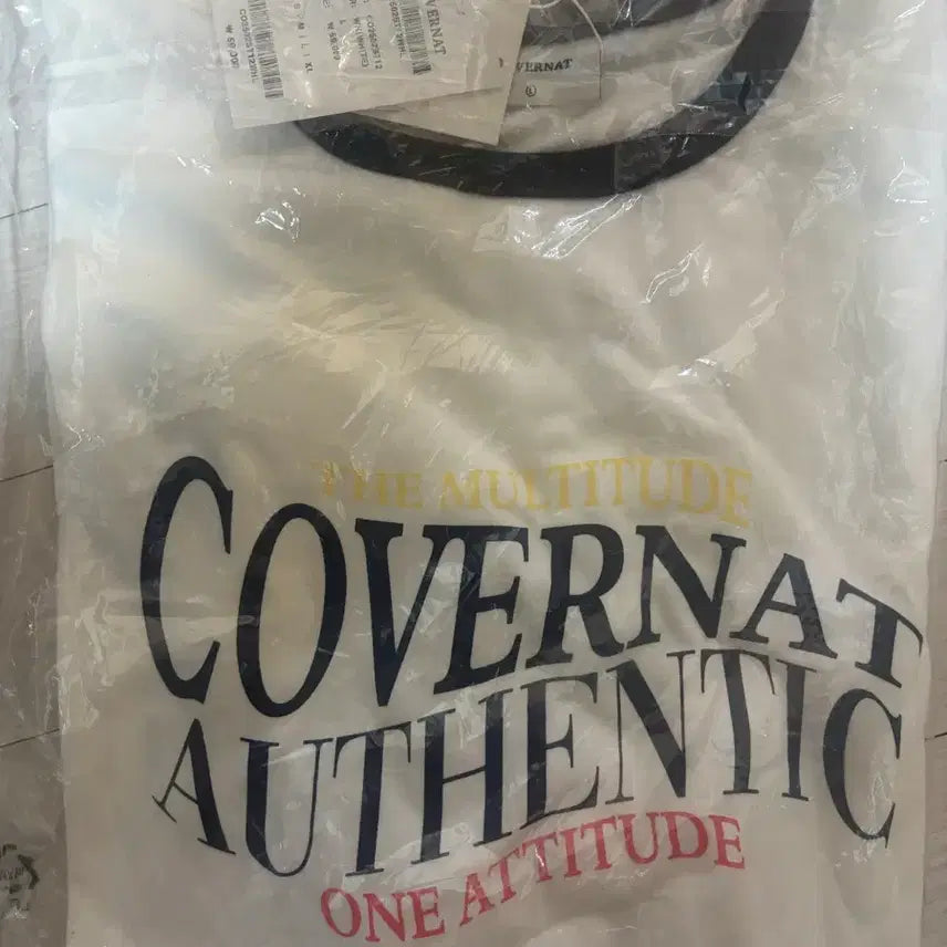 [BUNJANG] Covernat Typo Graphic Ringer T-Shirt (L) / [커버낫]타이포 그래픽 링거 티셔츠 (L)