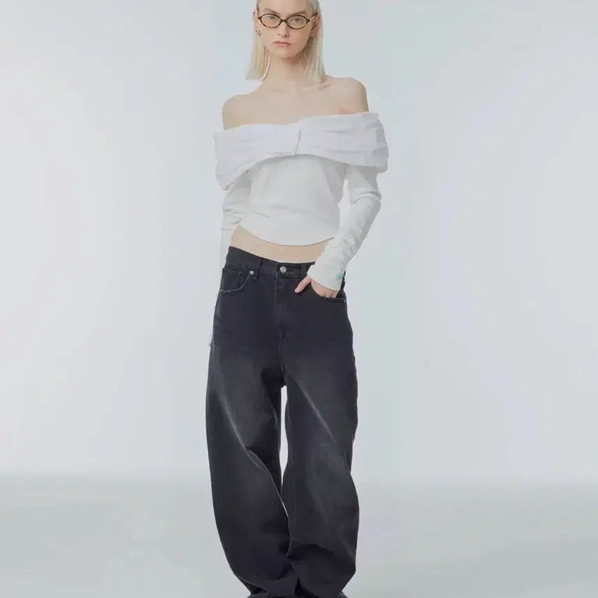 [BUNJANG] Instant Funk Off-Shoulder Lace Long Sleeve / 인스턴트펑크 오프숄더 레이스 롱슬리브 미착용