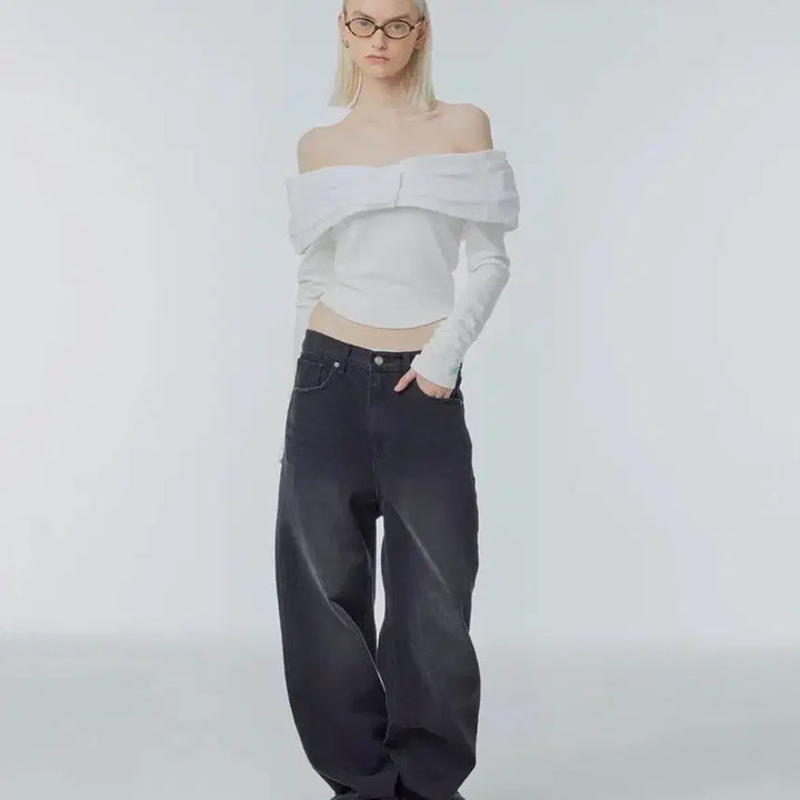 [BUNJANG] Instant Funk Off-Shoulder Lace Long Sleeve / 인스턴트펑크 오프숄더 레이스 롱슬리브 미착용