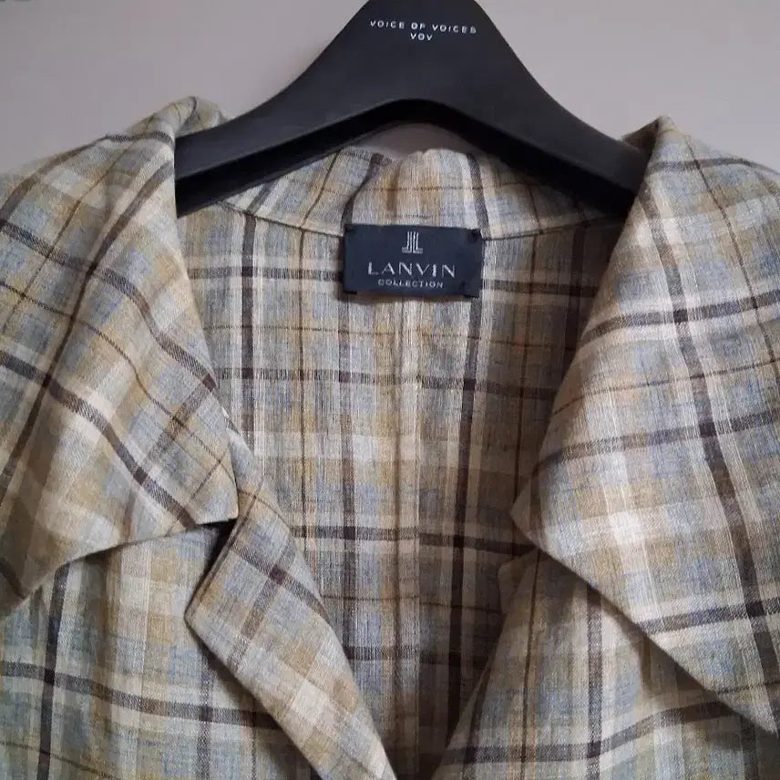 [BUNJANG] Lanvin Linen Blend Check Blouse / 랑방 린넨혼방 체크 블라우스