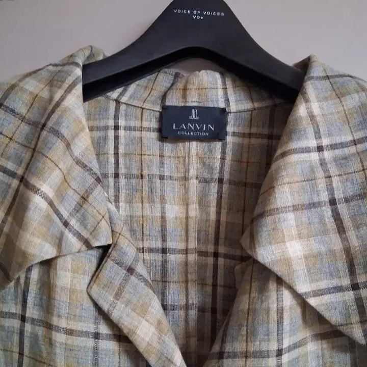 [BUNJANG] Lanvin Linen Blend Check Blouse / 랑방 린넨혼방 체크 블라우스
