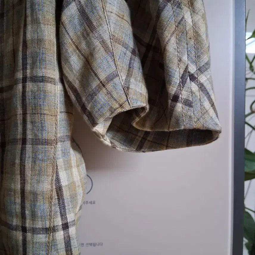 [BUNJANG] Lanvin Linen Blend Check Blouse / 랑방 린넨혼방 체크 블라우스