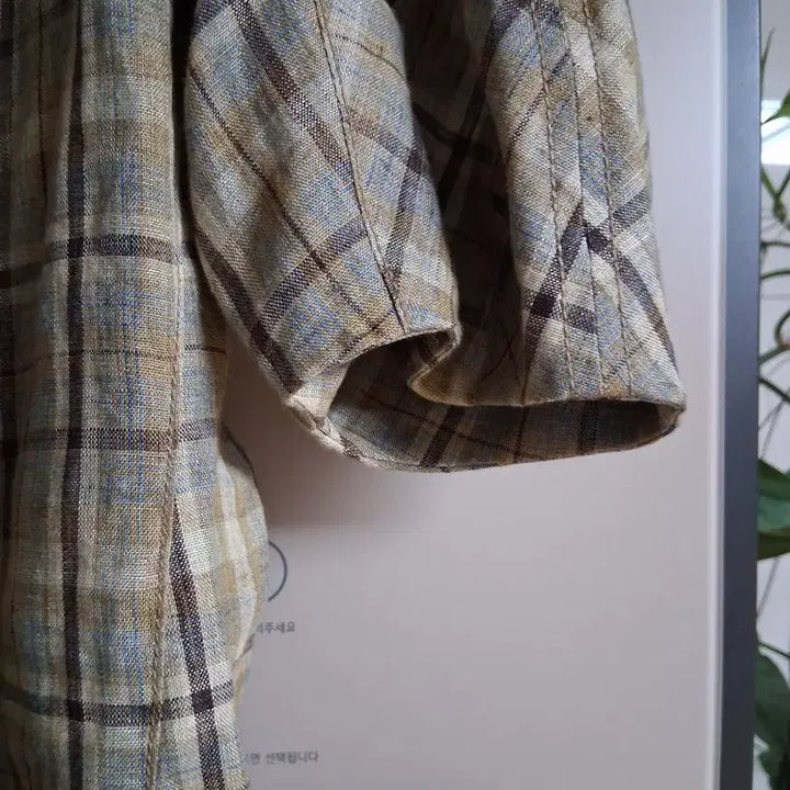 [BUNJANG] Lanvin Linen Blend Check Blouse / 랑방 린넨혼방 체크 블라우스